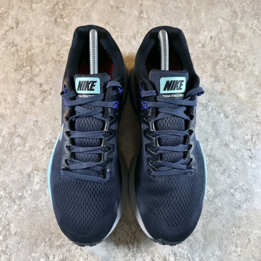 Nike Womens Air Zoom Structure 21 Blue Teal Running Shoes Size 10 - Picture 3 of 9